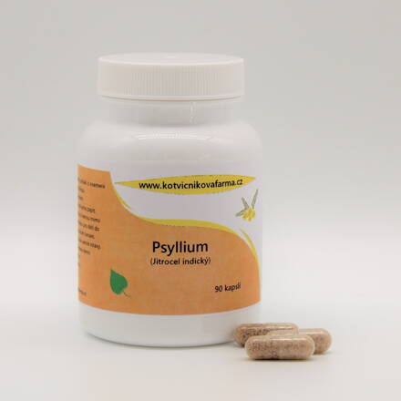 Psyllium/ Jitrocel indický (vejčitý)- bylinné kapsle/90 tobolek.